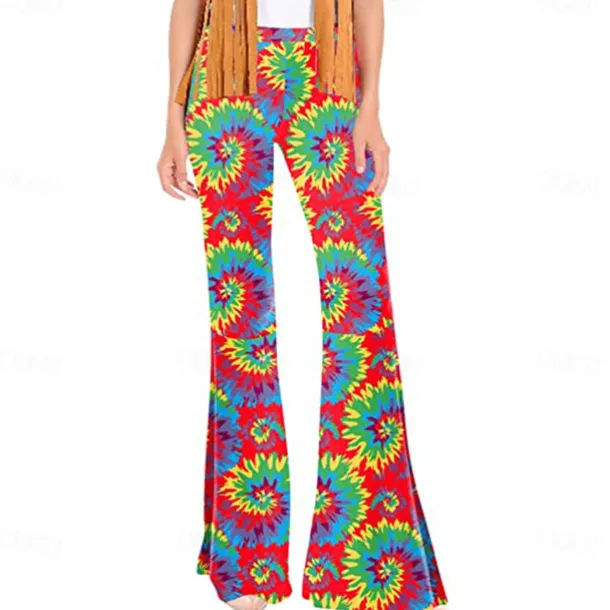 Retro Vintage Boho 1970s Trousers Bell Bottom Pants Flared Trousers Wide Leg Pants Hippie Women's Pride Parade Pride Month Adults' Pants