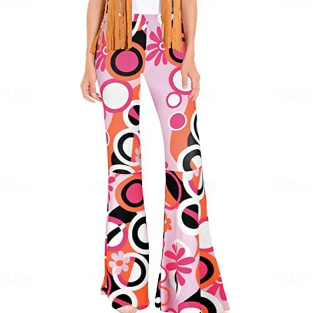 Retro Vintage Boho 1970s Trousers Bell Bottom Pants Flared Trousers Wide Leg Pants Hippie Women's Pride Parade Pride Month Adults' Pants