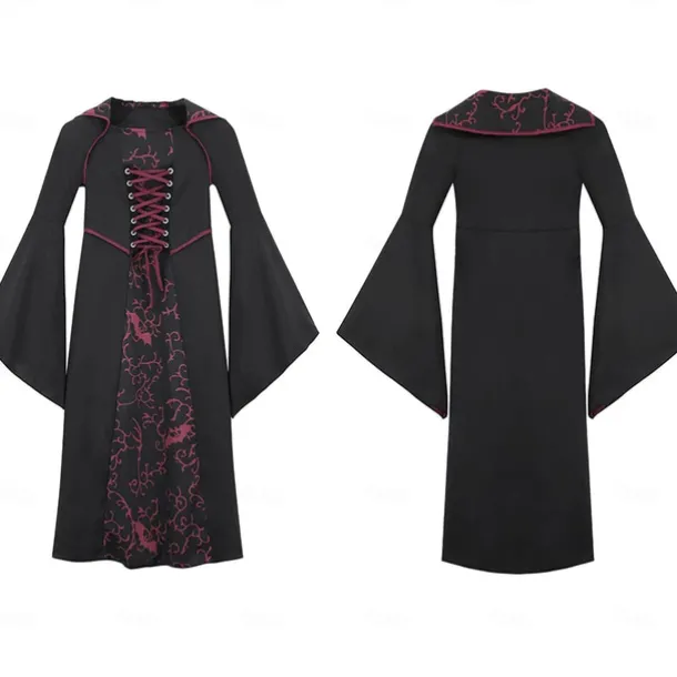 Retro Vintage Medieval Ball Gown Dress Halloween Costumes Witch Fancy Dress Girls' Walpurgis Night Masquerade Party Kid's Dress