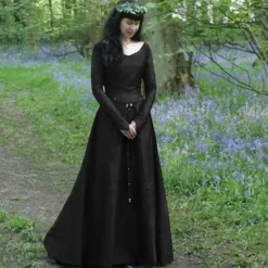 Retro Vintage Medieval Renaissance Dress Tunic Dress Lady Viking Ranger Fancy Dress Women's Celtic Viking Halloween Masquerade Casual Daily LARP Ren Faire Adults' Dress