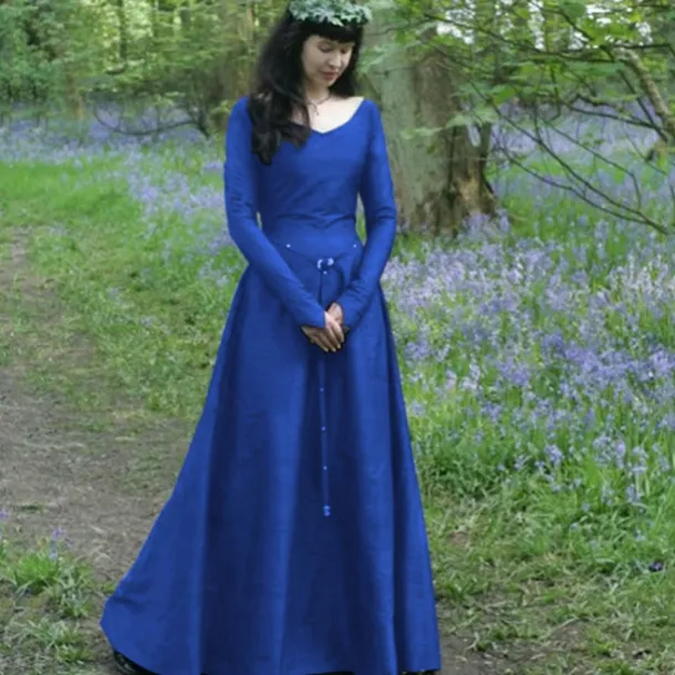 Retro Vintage Medieval Renaissance Dress Tunic Dress Lady Viking Ranger Fancy Dress Women's Celtic Viking Halloween Masquerade Casual Daily LARP Ren Faire Adults' Dress