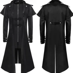 Retro Vintage Medieval Renaissance Coat Prince Knight Ritter Nobleman Solid Colored Fancy Dress Men's Steampunk Masquerade Adults' Coat