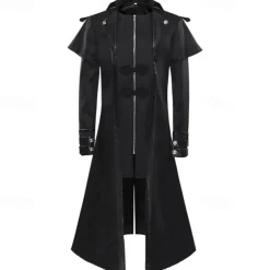 Retro Vintage Medieval Renaissance Coat Prince Knight Ritter Nobleman Solid Colored Fancy Dress Men's Steampunk Masquerade Adults' Coat