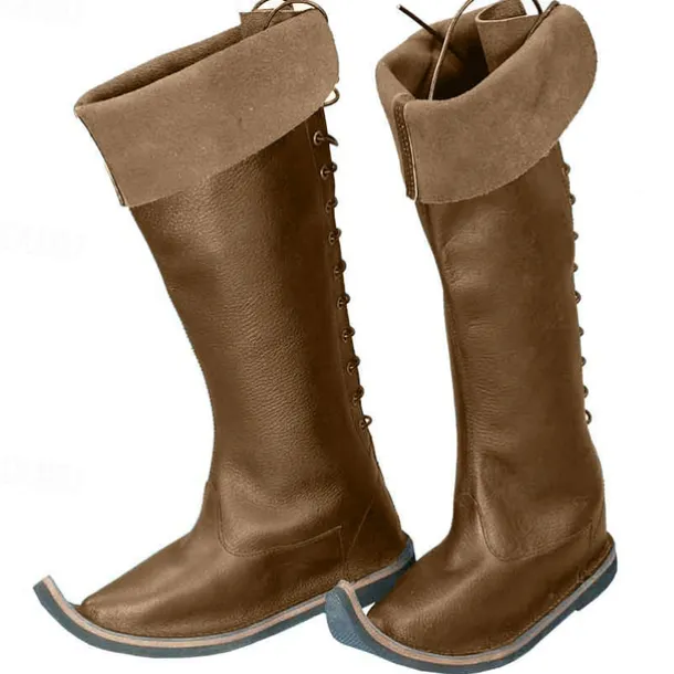 Retro Vintage Medieval Renaissance Shoes Flat Jazz Boots Pirate Knight Ritter Viking Fancy Dress Men's Women's Unisex Celtic Pirate Masquerade Event / Party Masquerade Adults' Shoes All Seasons