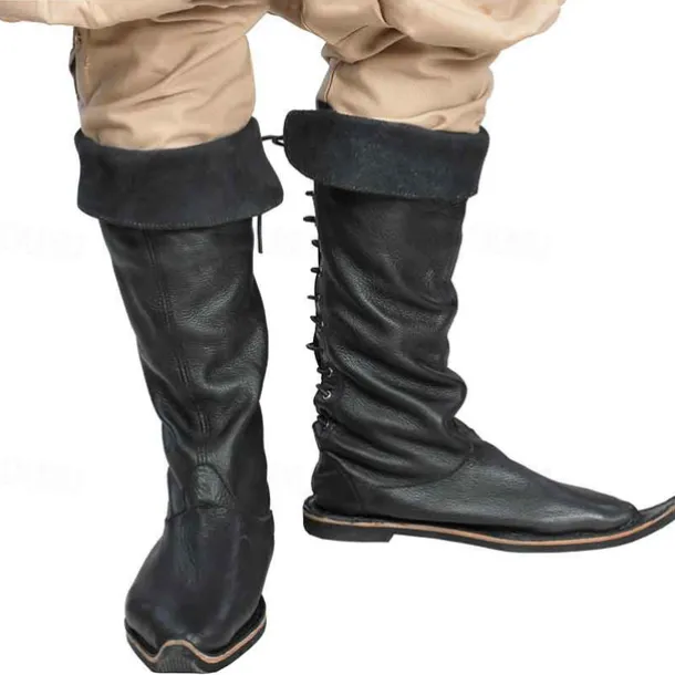 Retro Vintage Medieval Renaissance Shoes Flat Jazz Boots Pirate Knight Ritter Viking Fancy Dress Men's Women's Unisex Celtic Pirate Masquerade Event / Party Masquerade Adults' Shoes All Seasons