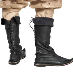 Retro Vintage Medieval Renaissance Shoes Flat Jazz Boots Pirate Knight Ritter Viking Fancy Dress Men's Women's Unisex Celtic Pirate Masquerade Event / Party Masquerade Adults' Shoes All Seasons