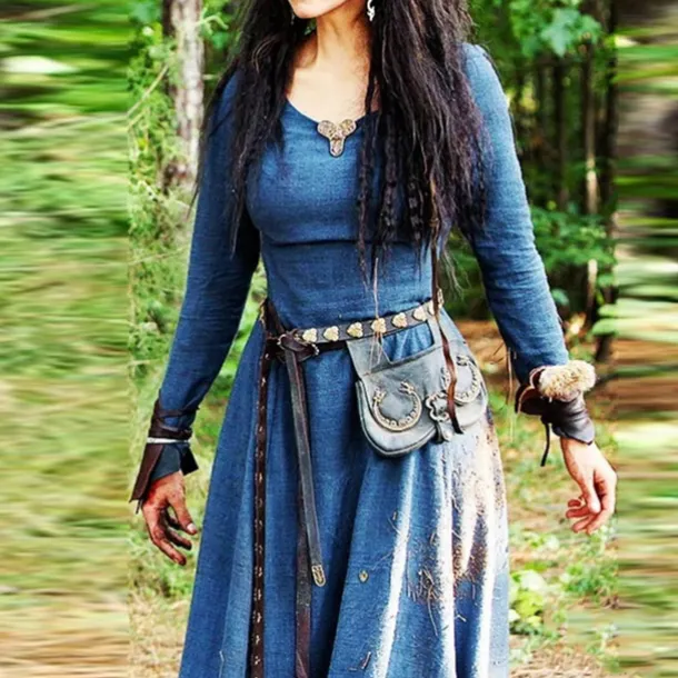 Retro Vintage Medieval Renaissance Dress Cosplay Costume Tunic Dress Viking Ranger Elven Fancy Dress Women's Celtic Viking Halloween Carnival Masquerade Performance Halloween LARP Adults' Dress All