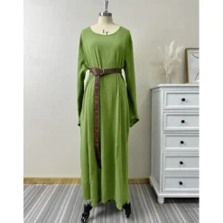 Retro Vintage Medieval Renaissance Dress Cosplay Costume Tunic Dress Viking Ranger Elven Fancy Dress Women's Celtic Viking Halloween Carnival Masquerade Performance Halloween LARP Adults' Dress All