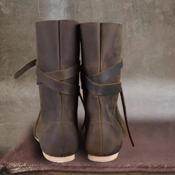 Retro Vintage Medieval Renaissance Shoes Flat Jazz Boots Turn Shoes Pirate Viking Ranger Fancy Dress Men's Women's Unisex Celtic Pirate Halloween Masquerade Party / Evening LARP Ren Faire Adults'