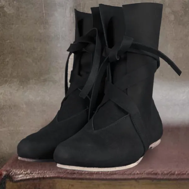 Retro Vintage Medieval Renaissance Shoes Flat Jazz Boots Turn Shoes Pirate Viking Ranger Fancy Dress Men's Women's Unisex Celtic Pirate Halloween Masquerade Party / Evening LARP Ren Faire Adults'