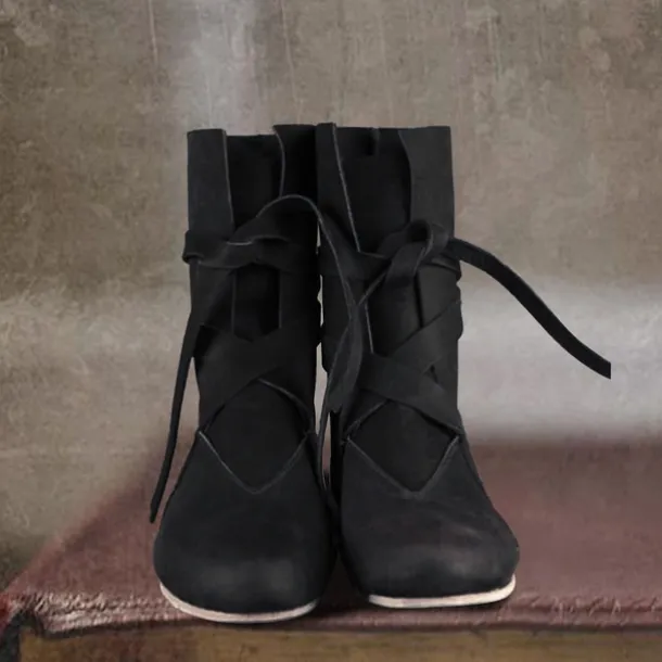 Retro Vintage Medieval Renaissance Shoes Flat Jazz Boots Turn Shoes Pirate Viking Ranger Fancy Dress Men's Women's Unisex Celtic Pirate Halloween Masquerade Party / Evening LARP Ren Faire Adults'
