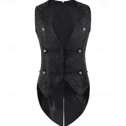 Retro Vintage Medieval Renaissance Coat Waistcoat Prince Knight Ritter Nobleman Jacquard Fancy Dress Men's Steampunk Masquerade Adults' waistcoat