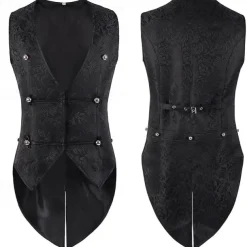 Retro Vintage Medieval Renaissance Coat Waistcoat Prince Knight Ritter Nobleman Jacquard Fancy Dress Men's Steampunk Masquerade Adults' waistcoat