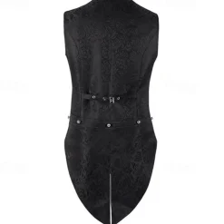 Retro Vintage Medieval Renaissance Coat Waistcoat Prince Knight Ritter Nobleman Jacquard Fancy Dress Men's Steampunk Masquerade Adults' waistcoat