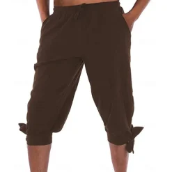 Retro Vintage Medieval 17th Century Masquerade Pirate Pants Viking Solid Color Fancy Dress Men's Pirate Fantasy Masquerade Party / Evening Adults' Pants
