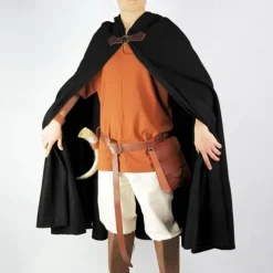 Retro Vintage Medieval 17th Century Cape Cloak Knight Ritter Viking Outlander Archery Fancy Dress Men's Celtic Viking Fantasy Masquerade Party / Evening Adults Cloak