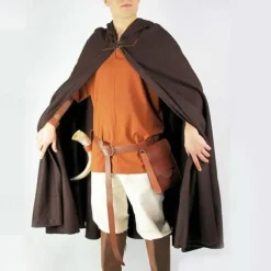 Retro Vintage Medieval 17th Century Cape Cloak Knight Ritter Viking Outlander Archery Fancy Dress Men's Celtic Viking Fantasy Masquerade Party / Evening Adults Cloak