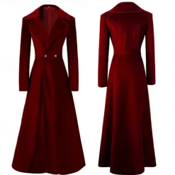 Retro Vintage Punk & Gothic Steampunk Coat Plague Doctor Solid Color Fancy Dress Women's Christmas Halloween Carnival Party Adults' Coat