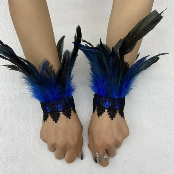 Retro Vintage Punk & Gothic Gloves Feather Lace Witch Maleficent Lace Fancy Dress Women's Fantasy Steampunk Walpurgis Night Masquerade Party / Evening Adults' Gloves