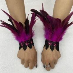 Retro Vintage Punk & Gothic Gloves Feather Lace Witch Maleficent Lace Fancy Dress Women's Fantasy Steampunk Walpurgis Night Masquerade Party / Evening Adults' Gloves