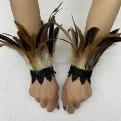 Retro Vintage Punk & Gothic Gloves Feather Lace Witch Maleficent Lace Fancy Dress Women's Fantasy Steampunk Walpurgis Night Masquerade Party / Evening Adults' Gloves