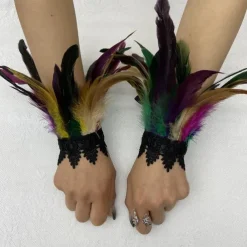 Retro Vintage Punk & Gothic Gloves Feather Lace Witch Maleficent Lace Fancy Dress Women's Fantasy Steampunk Walpurgis Night Masquerade Party / Evening Adults' Gloves