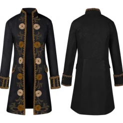 Retro Vintage Punk & Gothic Medieval Coat Cosplay Costume Tuxedo Vampire Gentleman Fancy Dress Men's Pirate Royal Steampunk Halloween Carnival Masquerade Event / Party Adults' Coat