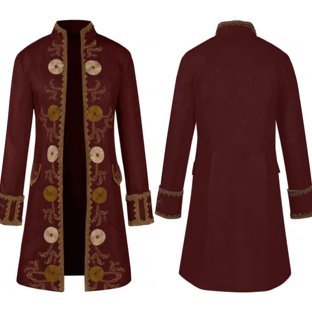 Retro Vintage Punk & Gothic Medieval Coat Cosplay Costume Tuxedo Vampire Gentleman Fancy Dress Men's Pirate Royal Steampunk Halloween Carnival Masquerade Event / Party Adults' Coat