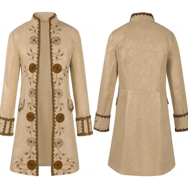 Retro Vintage Punk & Gothic Medieval Coat Cosplay Costume Tuxedo Vampire Gentleman Fancy Dress Men's Pirate Royal Steampunk Halloween Carnival Masquerade Event / Party Adults' Coat