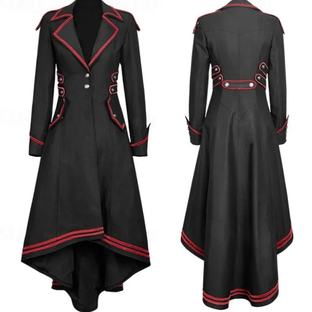 Retro Vintage Punk & Gothic Medieval Coat Masquerade Witch Fancy Dress Women's Fantasy Steampunk Walpurgis Night Masquerade Party / Evening Adults' Coat