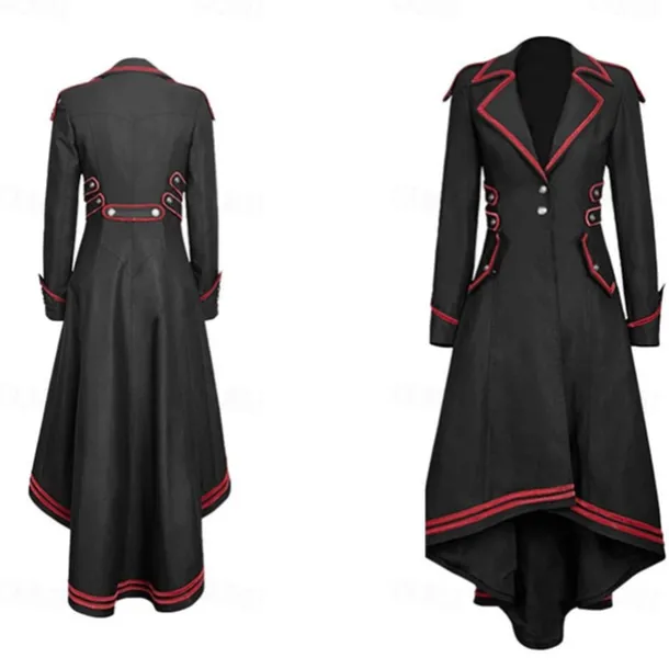 Retro Vintage Punk & Gothic Medieval Coat Masquerade Witch Fancy Dress Women's Fantasy Steampunk Walpurgis Night Masquerade Party / Evening Adults' Coat