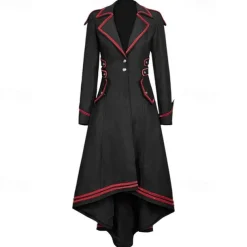 Retro Vintage Punk & Gothic Medieval Coat Masquerade Witch Fancy Dress Women's Fantasy Steampunk Walpurgis Night Masquerade Party / Evening Adults' Coat