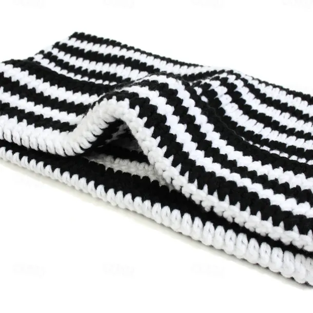 Retro Vintage Punk & Gothic Y2K Hat Striped Beanie Normal Cat Little Devil Horn Stripes Fancy Dress Men's Women's Halloween Carnival Masquerade Event / Party Festival Teen Adults' Hat Fall & Winter