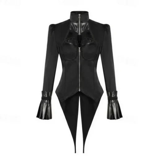 Retro Vintage Punk & Gothic Steampunk Coat Masquerade Tuxedo Vampire Plague Doctor Lace Fancy Dress Women's Halloween Carnival Masquerade Party Halloween Adults' Coat