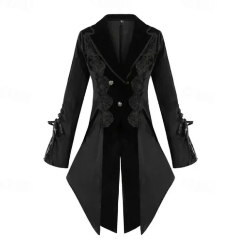 Retro Vintage Punk & Gothic Steampunk Coat Masquerade Tuxedo Vampire Plague Doctor Lace Fancy Dress Women's Halloween Carnival Masquerade Party Halloween Adults' Coat