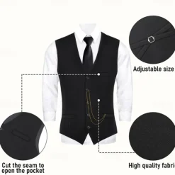 Retro Vintage Roaring 20s 1920s Outfits Vest Waistcoat The Great Gatsby Charleston Gentleman Fashion Fancy Dress Men's Christmas Halloween Carnival Prom Bachelorette Party Festival Adults' Vest More