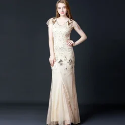 Retro Vintage Roaring 20s 1920s Flapper Dress Dress Masquerade The Great Gatsby Wedding Guest Sequins Fancy Dress Women's Masquerade Wedding Wedding Guest Party / Evening Adults' Dress Homecoming