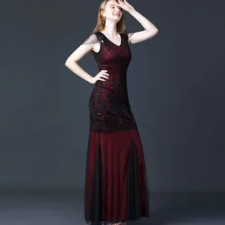 Retro Vintage Roaring 20s 1920s Flapper Dress Dress Masquerade The Great Gatsby Wedding Guest Sequins Fancy Dress Women's Masquerade Wedding Wedding Guest Party / Evening Adults' Dress Homecoming