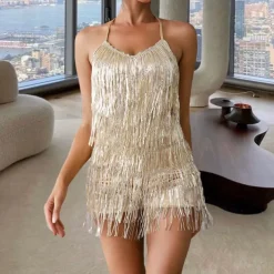 Retro Vintage Roaring 20s 1920s Flapper Dress Dress Masquerade The Great Gatsby Wedding Guest Sequins Tassel Fringe Fancy Dress Women's Masquerade Performance Wedding Wedding Guest Adults' Dress