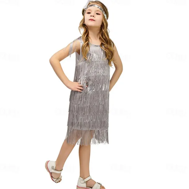 Retro Vintage Roaring 20s 1920s Flapper Dress Dress Wedding Guest Tassel Fringe Fancy Dress Girls' Carnival Masquerade Performance Party / Evening Wedding Reception Kid's Dress Homecoming Dresses