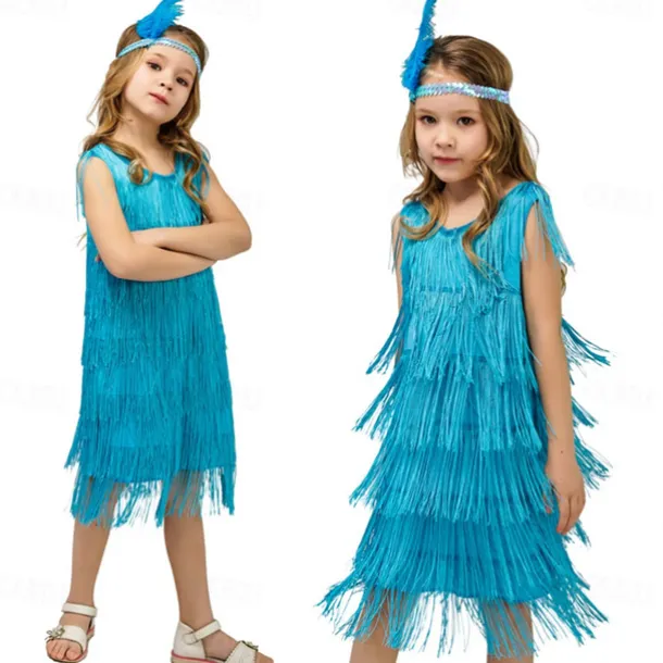 Retro Vintage Roaring 20s 1920s Flapper Dress Dress Wedding Guest Tassel Fringe Fancy Dress Girls' Carnival Masquerade Performance Party / Evening Wedding Reception Kid's Dress Homecoming Dresses
