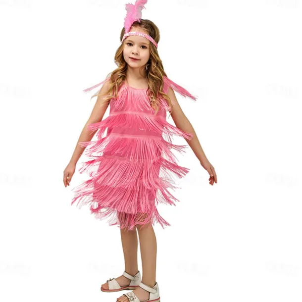 Retro Vintage Roaring 20s 1920s Flapper Dress Dress Wedding Guest Tassel Fringe Fancy Dress Girls' Carnival Masquerade Performance Party / Evening Wedding Reception Kid's Dress Homecoming Dresses