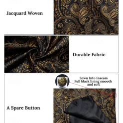 Retro Vintage Roaring 20s 1920s Outfits Waistcoat Accessories Set Gentleman Gangster Paisley Jacquard Fancy Dress Men's Carnival Costume 7 PCS Christmas Halloween Carnival Masquerade Cocktail Party