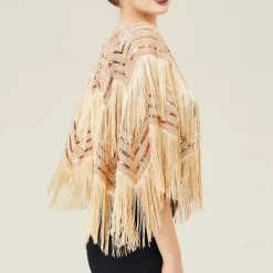 Retro Vintage Roaring 20s 1920s Scarf Wrap Shawls The Great Gatsby Flapper Girl Sequins Tassel Fringe Fancy Dress Women's Carnival Wedding Evening Party Masquerade Adults' Shawl