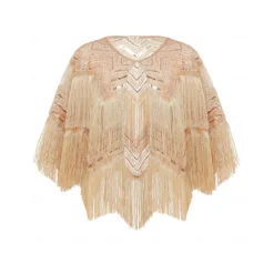 Retro Vintage Roaring 20s 1920s Scarf Wrap Shawls The Great Gatsby Flapper Girl Sequins Tassel Fringe Fancy Dress Women's Carnival Wedding Evening Party Masquerade Adults' Shawl