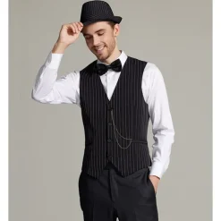 Retro Vintage Roaring 20s 1920s Flapper Dress Outfits Waistcoat The Great Gatsby Gentleman Wedding Guest Sequins Tassel Fringe Fancy Dress Men's Women's New Year Masquerade Party Prom Wedding