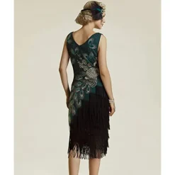 Retro Vintage Roaring 20s 1920s Flapper Dress Outfits Waistcoat The Great Gatsby Gentleman Wedding Guest Sequins Tassel Fringe Fancy Dress Men's Women's New Year Masquerade Party Prom Wedding