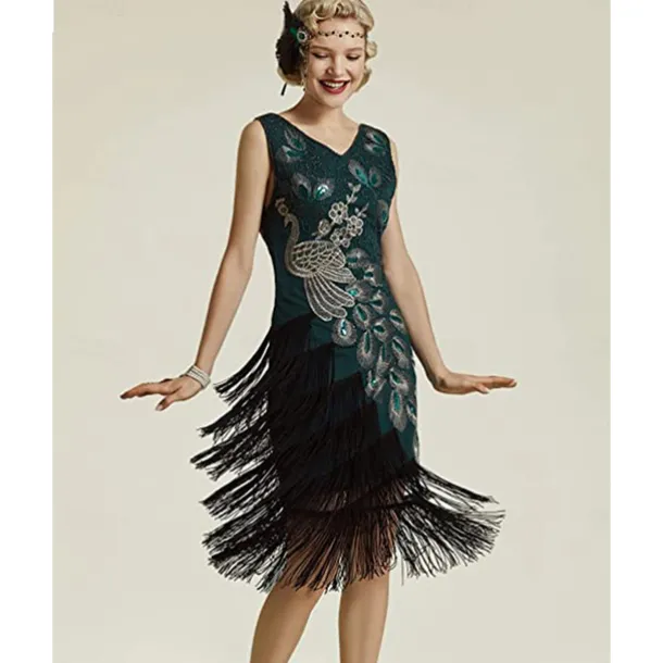 Retro Vintage Roaring 20s 1920s Flapper Dress Outfits Waistcoat The Great Gatsby Gentleman Wedding Guest Sequins Tassel Fringe Fancy Dress Men's Women's New Year Masquerade Party Prom Wedding