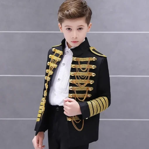 Retro Vintage Rococo Medieval Coat Suit Trousers Circus Jacket Prince Aristocrat Fancy Dress Boys' Birthday Party / Evening Prom Kid's Coat Pants