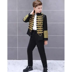 Retro Vintage Rococo Medieval Coat Suit Trousers Circus Jacket Prince Aristocrat Fancy Dress Boys' Birthday Party / Evening Prom Kid's Coat Pants